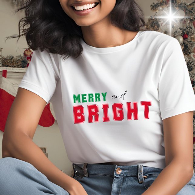 Merry and Bright - niedlich rot und grün T-Shirt (Von Creator hochgeladen)
