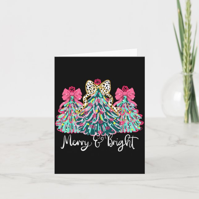 Merry And Bright Nk Christmas Tree Xmas Holiday Wo Karte (Vorderseite)