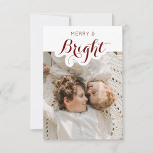 Merry and Bright Photo Christmas Card Dankeskarte