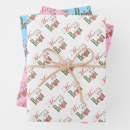 Merry and Bright, Red 'n Green Geschenkpapier Set