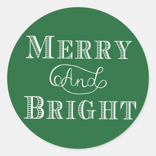 Merry and Bright Sticker für Mason Jars & Envelope (Vorderseite)