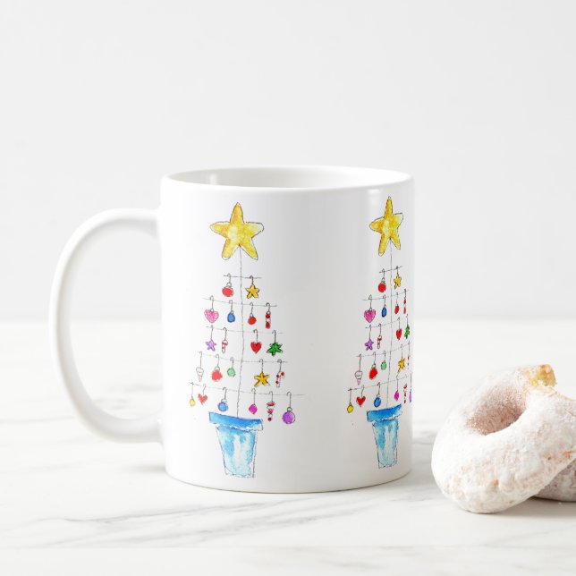 Merry and Bright Tree Kaffeetasse (Mit Donut)
