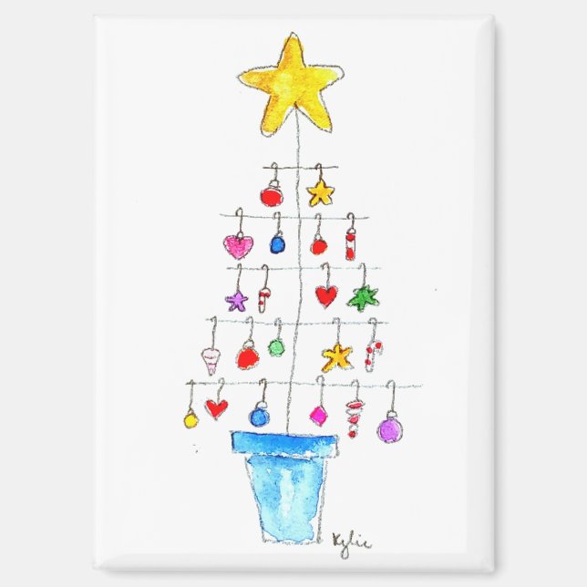 Merry and Bright Tree Magnet (Vorderseite)