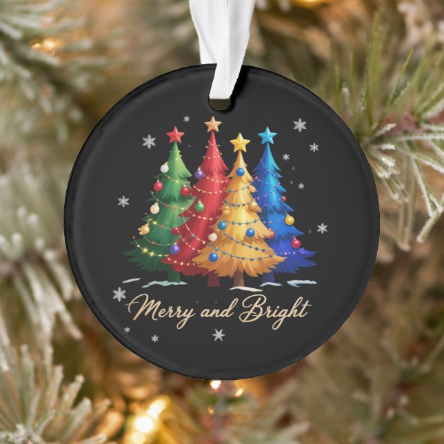Merry and Bright Trees Christmas Holiday Gift Cute (Arbre)