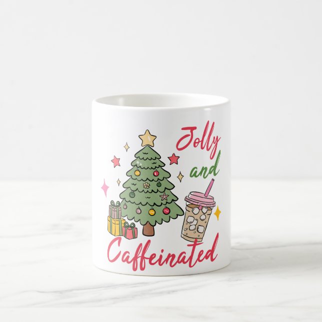 Merry and Caffeinated Christmas Mug Kaffeetasse (Mittel)