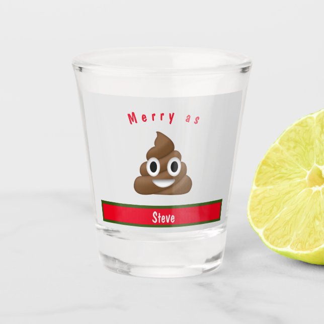 Merry As Kack Holiday mit Namen Schnapsglas (Vorderseite)