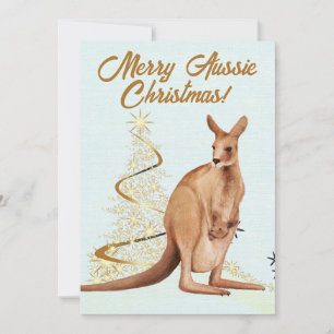 Merry Aussie Christmas Kangaroo Feiertagskarte