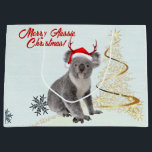 Merry Aussie Christmas Koala Bär Große Geschenktüte<br><div class="desc">Ein frohes Aussie Weihnachten mit australischer Eingeborener Koala</div>