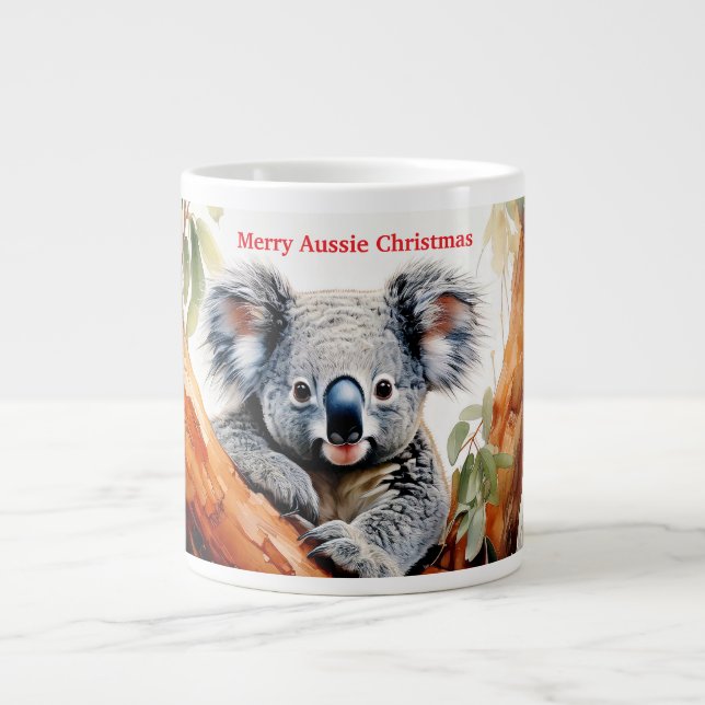 Merry Aussie Christmas Koala Jumbo-Tasse (Vorderseite)