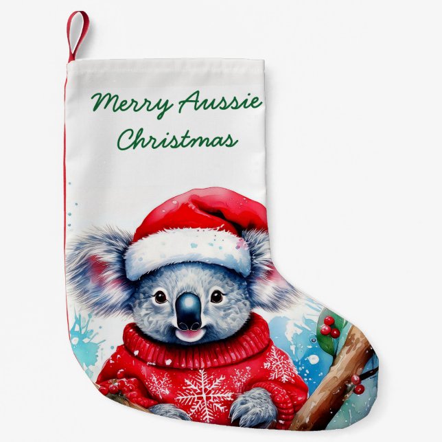 Merry Aussie Christmas Koala Kleiner Weihnachtsstrumpf (Vorderseite)