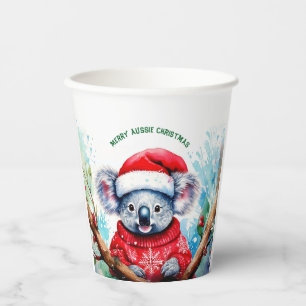 Merry Aussie Christmas Koala Pappbecher