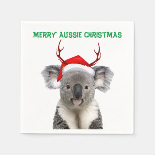 Merry Aussie Christmas Koala Serviette