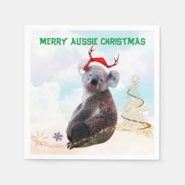 Merry Aussie Christmas Koala Serviette