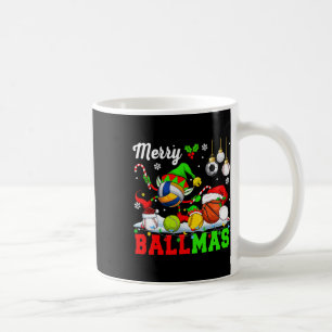 Merry Ballmas Xmas Santa Elf Volleyball Basketball Kaffeetasse