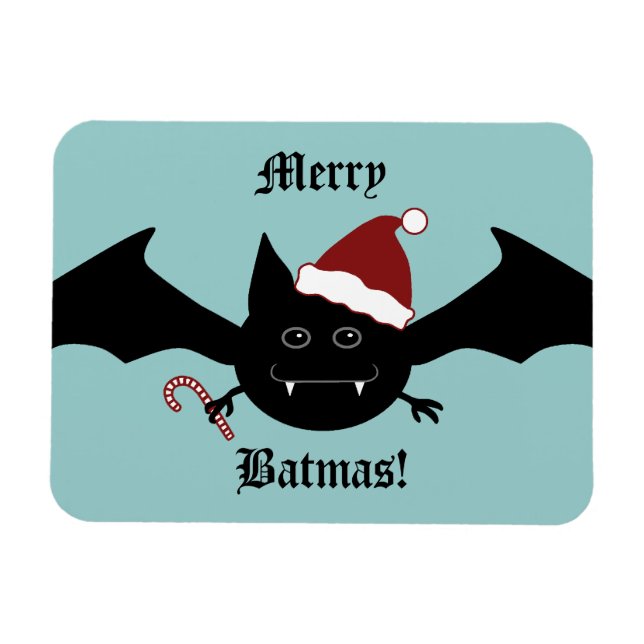 Merry Batmas lustige Gothic-Fledermaus für battige Magnet (Horizontal)