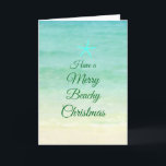 Merry Beach Christmas Starfish Card Feiertagskarte<br><div class="desc">Ein Foto des Strandes mit blauem Meer.</div>