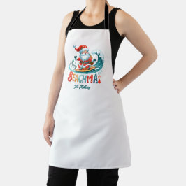 Merry Beachmas Santa Surfing Retro Design Schürze