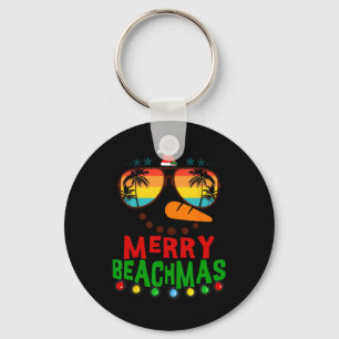 Merry Beachmas Tropical Christmas Hawaii Snowman B Schlüsselanhänger