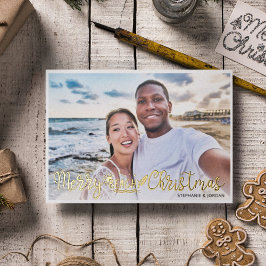 Merry Beachy Weihnachts Spaß Urlaub Foto Folien Feiertagspostkarte