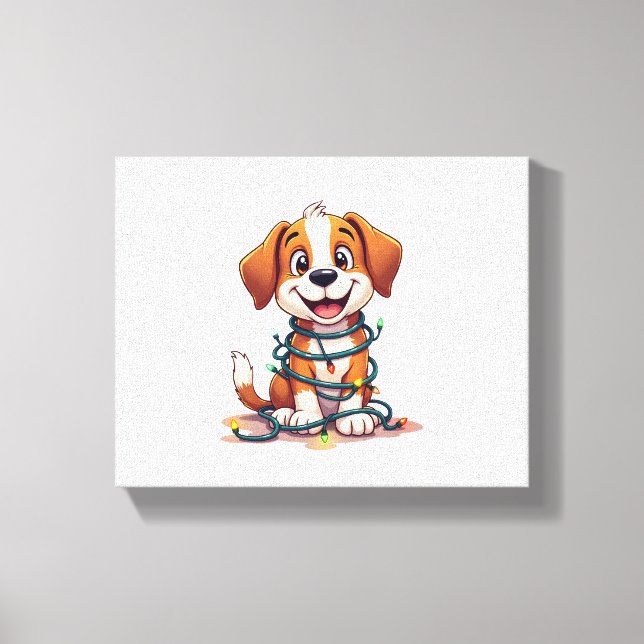 Merry Beagle Lights Leinwanddruck (Vorderseite)