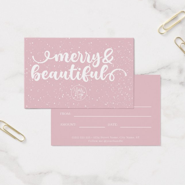 Merry & Beautiful Blush Pink Gift Certificate (Büro)