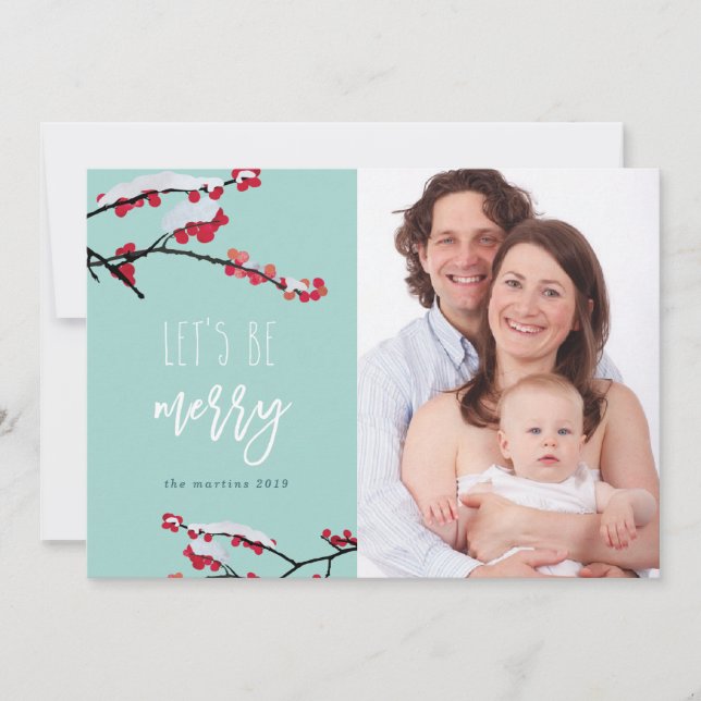 Merry Beeren Feiertagskarte (Vorderseite)