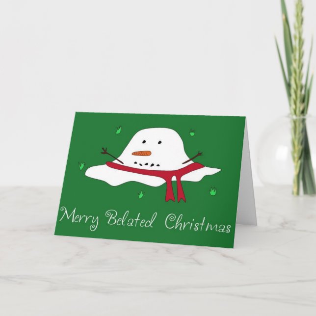 Merry Belated Christmas Feiertagskarte (Vorderseite)