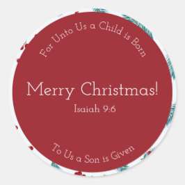 Merry Berry Round Weihnachtskleber Runder Aufkleber