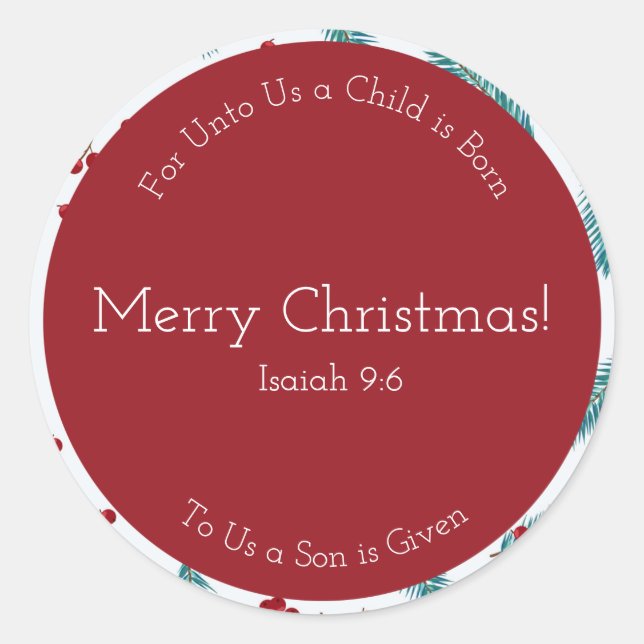 Merry Berry Round Weihnachtskleber Runder Aufkleber (Vorderseite)