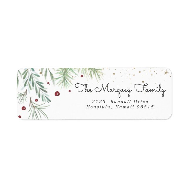 Merry Berry | Weihnachts-Rücksendeadressen-Aufkleb (Vorne)