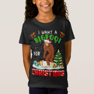 Merry Bigfoot Christmas Pajama Ugly Sweater Santa T-Shirt