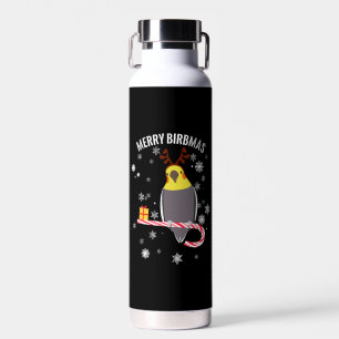 Merry Birbmas Funny Cockatiel Bird Holiday for Chr Trinkflasche