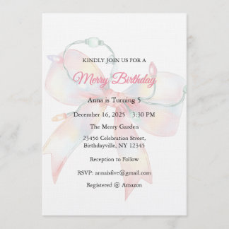 Merry Birthday, Christmas Birthday Invitation Einladung