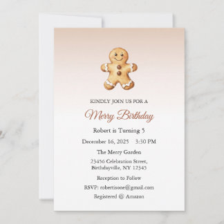 Merry Birthday, Christmas Birthday Invitation Einladung