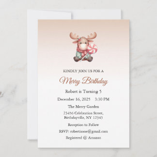 Merry Birthday, Christmas Birthday Invitation Einladung