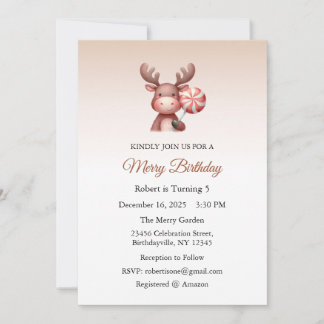 Merry Birthday, Christmas Birthday Invitation Einladung