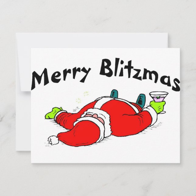 Merry Blitzmas Santa Feiertagskarte (Vorderseite)