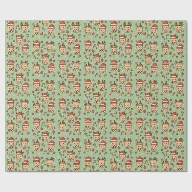 Merry Boba Time Geschenkpapier (Flach)