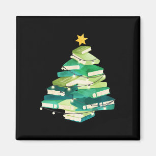 Merry Bookmas Books Pine Tree Fun Lesen Lover Ch Magnet