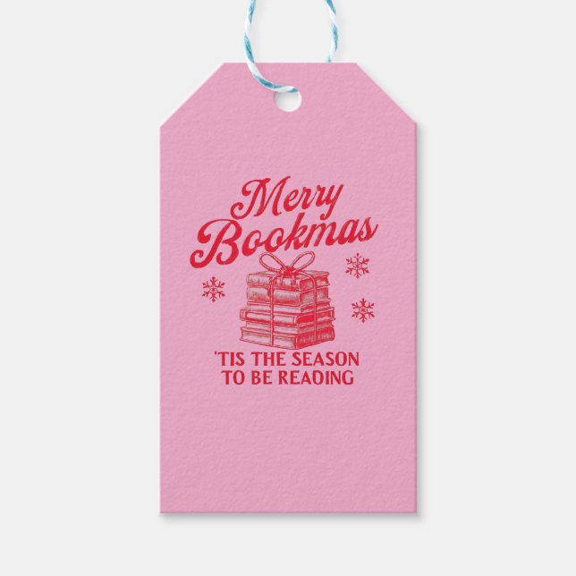 Merry Bookmas 'tis the season to be reading  Geschenkanhänger (Vorderseite)