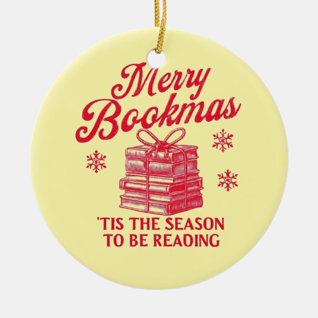 Merry Bookmas 'tis the season to be reading  Keramik Ornament (Vorne)