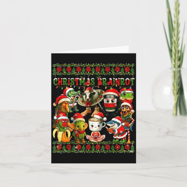 Merry Brainrot-ugly Christmas Funny Italianbrainro Karte (Vorderseite)