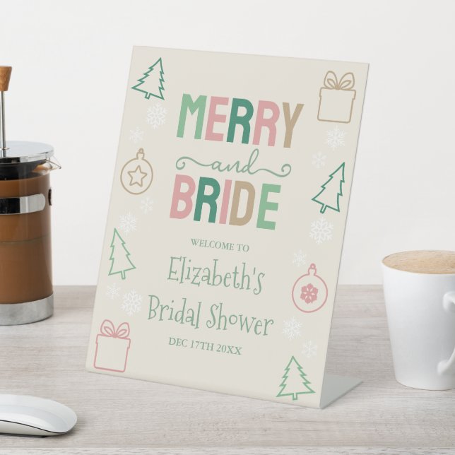 Merry & Bride Christmas Bridal Shower Sockelschild (In SItu)