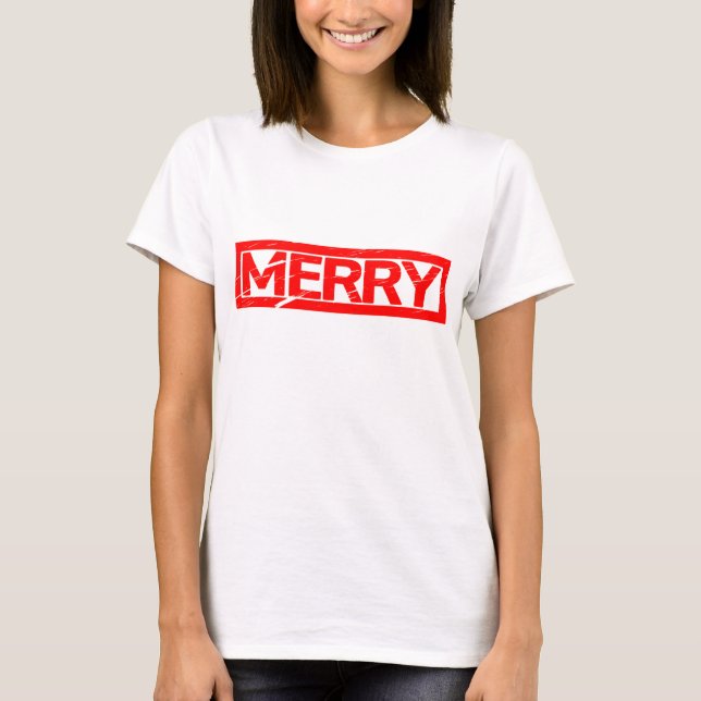 Merry Briefmarke T-Shirt (Vorderseite)
