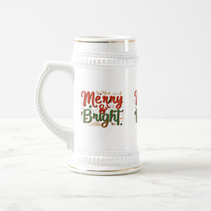 Merry & Bright 22 oz Stein Bierglas