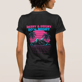 Merry & Bright 80's Night' Retro Synthwave  T-Shirt