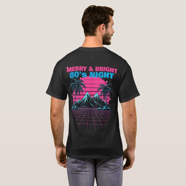 Merry & Bright 80's Night' Retro Synthwave  T-Shirt (Schwarz voll)