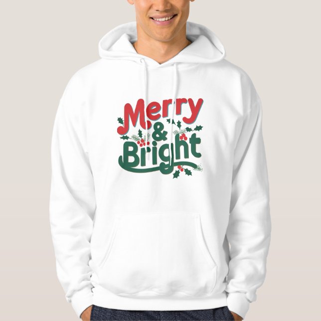 Merry & Bright Adult Pullover Hoodie - Classic (Vorderseite)