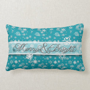 Merry & Bright ・ Aquamarin & Schneeflocken ・ Klass Lendenkissen