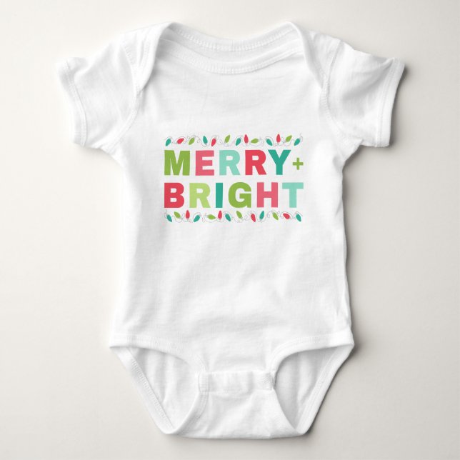 Merry + Bright Baby Holiday Bodysuit Strampler (Vorderseite)